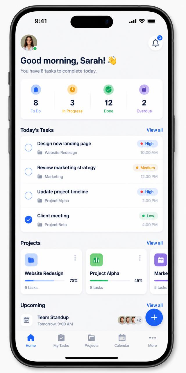 Mobiele app interface